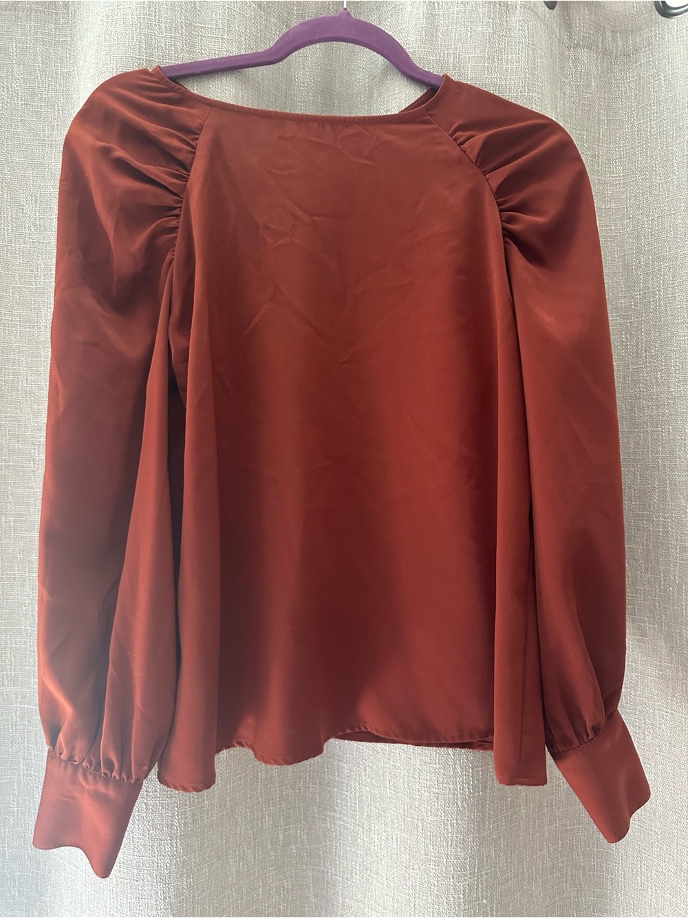 Banana Republic Rust Red Long Sleeve Blouse